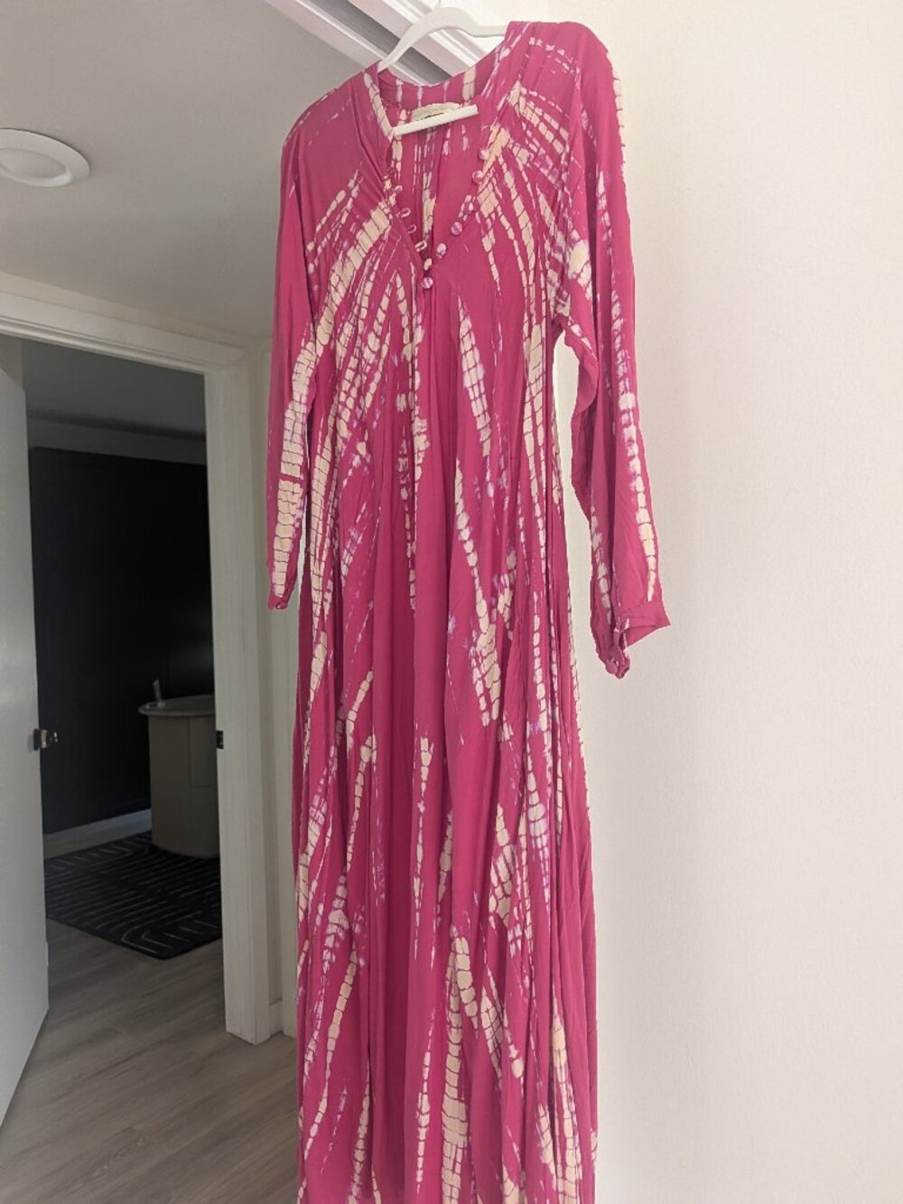 Natalie Martin Fiore Maxi Dress Pink Tie Dye